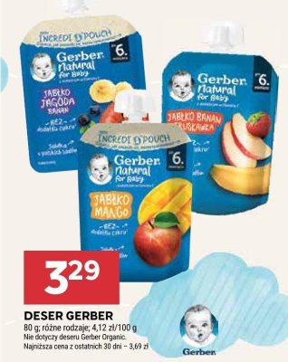 Deser Gerber jabłko jagoda banan promocja w Stokrotka