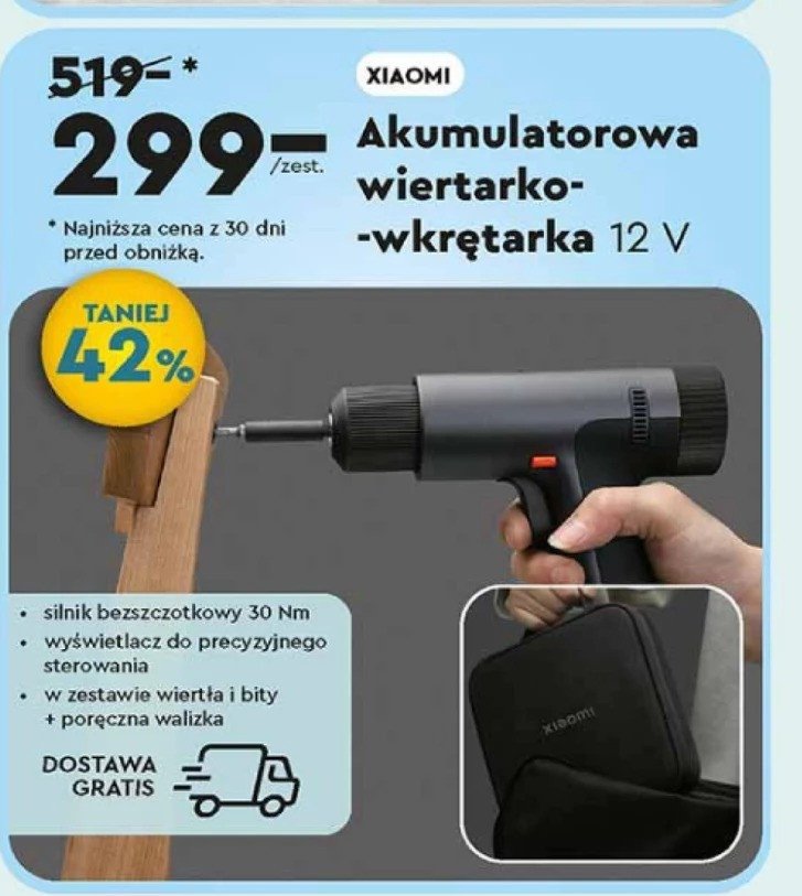 Wiertarko-wkrętarka 12v Xiaomi promocja w Biedronka