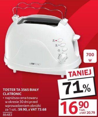Toster TA 3565 BIAŁY CLATRONIC promocja w Selgros