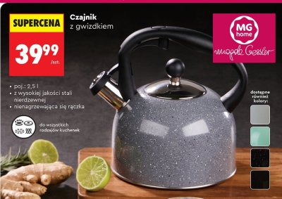 Czajnik z gwizdkiem MG Home Magda Gessler 2,5 l promocja w Biedronka