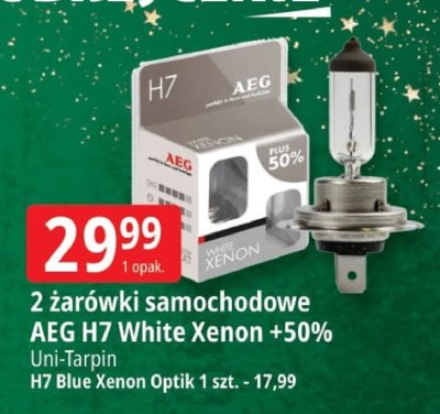 Żarówki samochodowe AEG H7 White Xenon +50% promocja w Leclerc