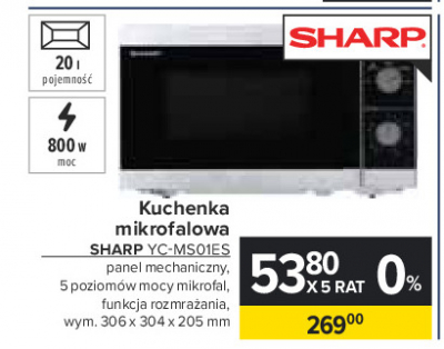 Kuchenka mikrofalowa yc-ms01es Sharp promocja