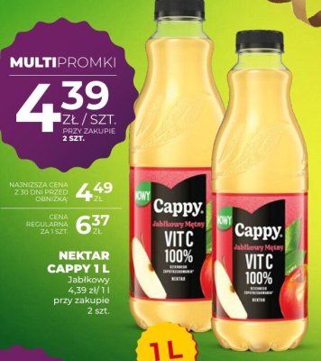 Nektar Cappy Vit C 100% jabłkowy mętny 1L promocja w Duży Ben