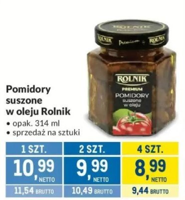 Pomidory suszone w oleju Rolnik promocja w Makro