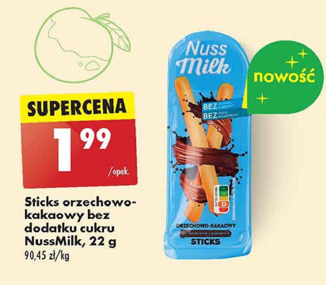 Sticks orzechowo-kakaowy Nussmilk promocja