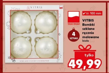 Bombki szklane dekorowane 10 cm Vitbis promocja