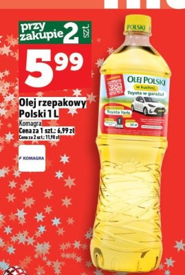 Olej rzepakowy Polski 1L Komora promocja w TOPAZ