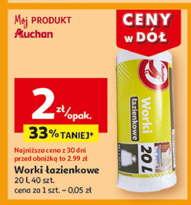 Worki na śmieci 20 l Auchan promocja w Auchan