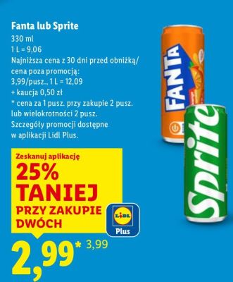 Napój Fanta 330 ml promocja w Lidl