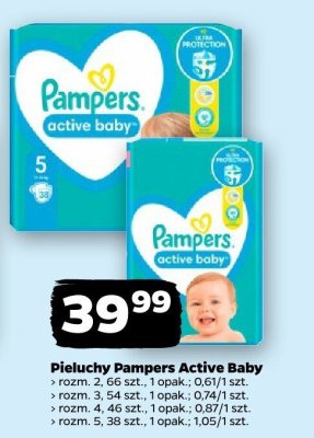 Pieluszki Active Baby 2, 3, 4, 5 Pampers promocja w Netto