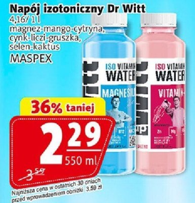 Napój izotoniczny Napój izotoniczny Dr Witt różne smaki: mango-grapefruit, cynk-liczi gruszka, selen kaktus MASPEX promocja w Prim Market