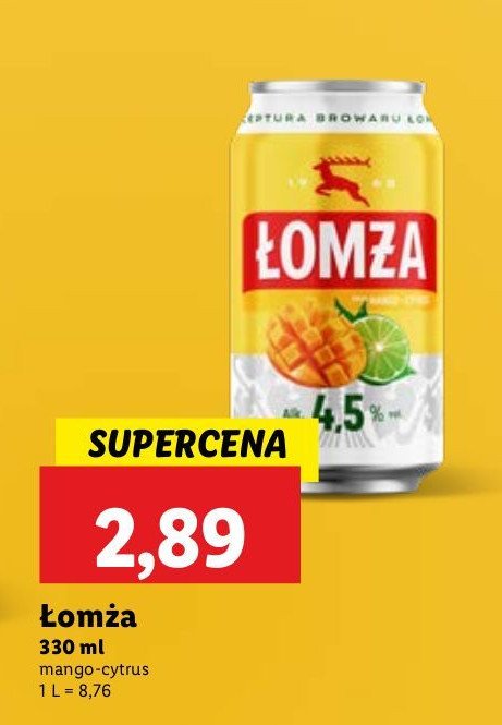Piwo Łomża mango z limonką promocja w Lidl