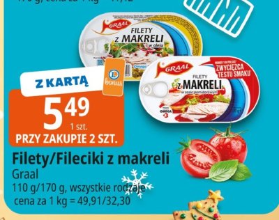 Filety/fileciki z makreli Graal promocja w Leclerc