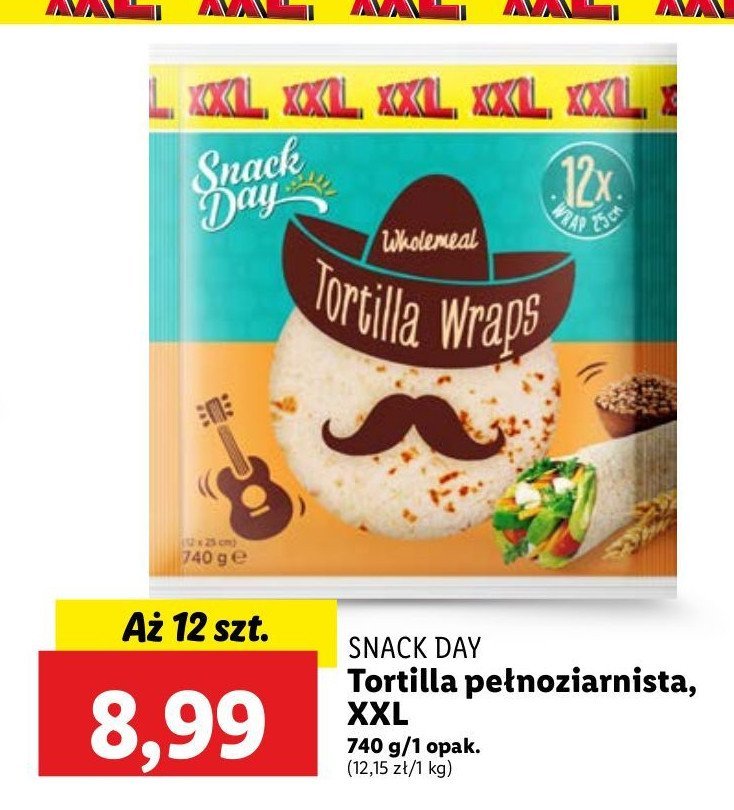 Tortilla pełnoziarnista Snack day promocja