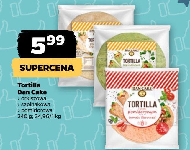 Tortilla wraps szpinak Dan cake promocja