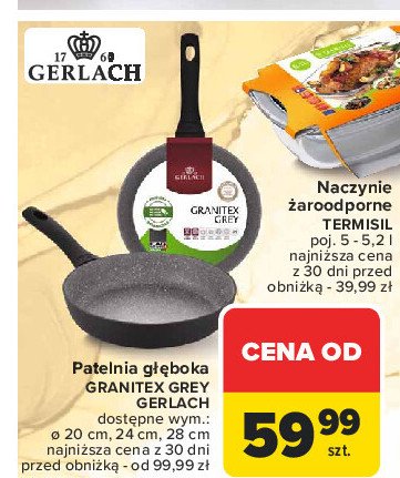 Patelnia granitex grey 20 cm Gerlach promocja