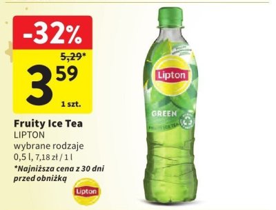 Fruity Ice Tea Lipton wybrane rodzaje promocja w Intermarche
