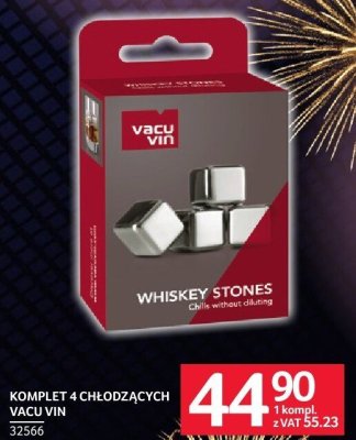 Komplet 4 chłodzących Vacu Vin Whiskey Stones promocja w Selgros