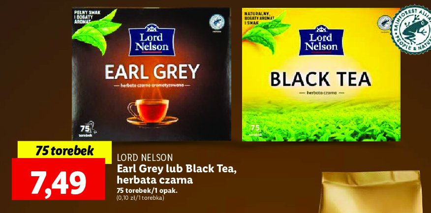 Herbata earl grey Lord nelson promocja