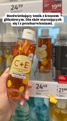 Tonik rozświetlający C+E Vitamin Energy z kwasem glikolowym promocja w Rossmann