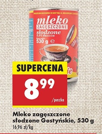 Mleko zag臋szczone s艂odzone Gosty艅 promocja