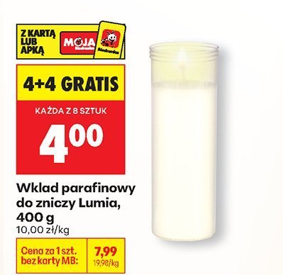 Wkład parafinowy do zniczy Lumia, 400 g promocja w Biedronka