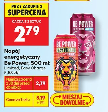 Napój energetyczny Be Power, 500 ml promocja w Biedronka