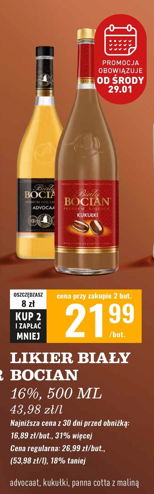 Likier Biały bocian advocaat promocja