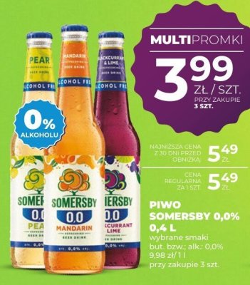 Piwo SOMERSBY 0,0% 0,4 l wybrane smaki promocja w Duży Ben