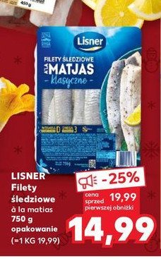 Filety śledziowe a'la matias w oleju klasyczne omega 3 Lisner promocja