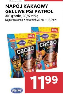 Napój kakaowy Gellwe Psi Patrol promocja w Stokrotka