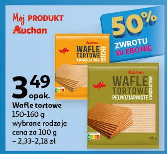 Wafle tortowe kwadratowe Auchan promocja w Auchan