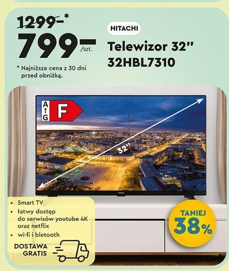 Telewizor led 32" 32hbl7310 Hitachi promocja