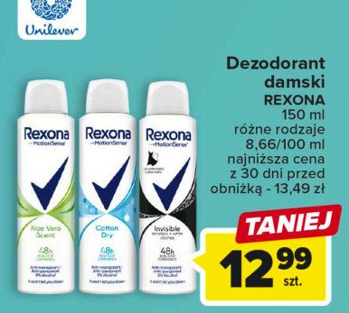 Antyperspirant black + white Rexona invisible promocja