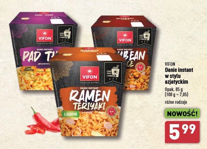 Danie ramen teriyaki Vifon promocja