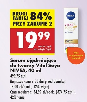 Serum ujędrniające Nivea vital soja promocja w Biedronka