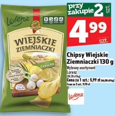 Chipsy Wiejskie Ziemniaczki Lorenz 130 g promocja w TOPAZ