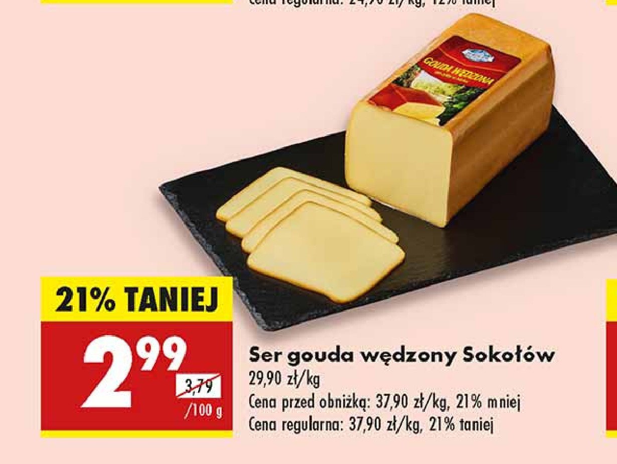 Ser gouda wędzona Zm sokołów promocja w Biedronka