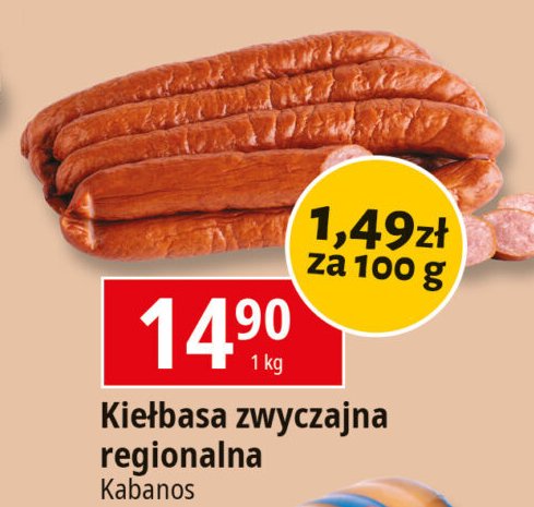 Kiełbasa zwyczajna regionalna Kabanos promocja w Leclerc