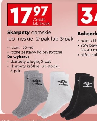 Skarpety damskie lub męskie 2-pak lub 3-pak promocja w Biedronka