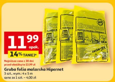 Gruba folia malarska Hipernet promocja w Auchan