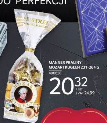 Praliny MANNER PRALINY MOZART KUGELN 231-264 G promocja w Selgros
