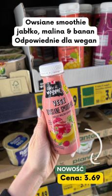 Napój smoothie owsiane jabłko, malina & banan  promocja w Kaufland