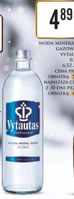 Woda mineralna gazowana Vytautas promocja w Dino