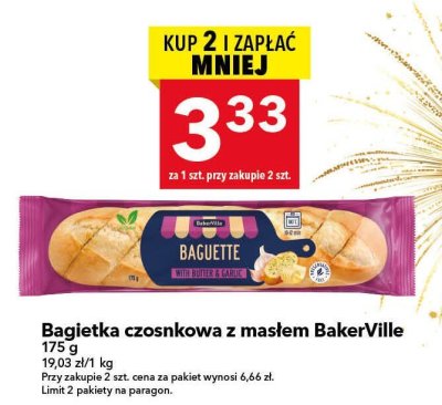 Bagietka czosnkowa z masłem BakerVille 175 g promocja