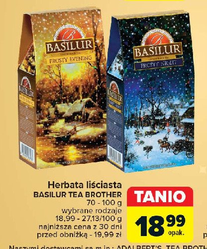 Herbata frosty night Basilur promocja