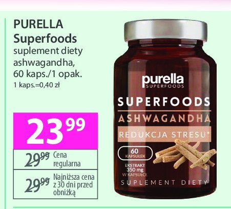 Suplement diety ashwagandha redukcja stresu Purella superfoods Purella food promocja