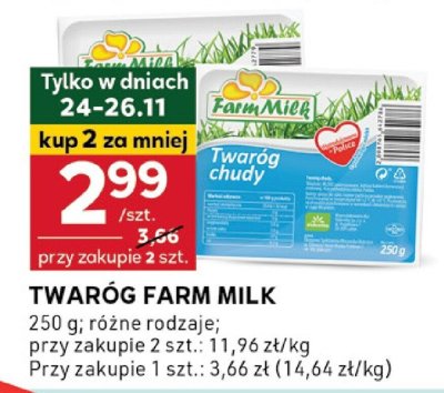 Twaróg Farm Milk promocja w Stokrotka