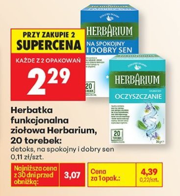 Herbatka funkcjonalna ziołowa, 20 torebek na spokojny i dobry sen promocja w Biedronka