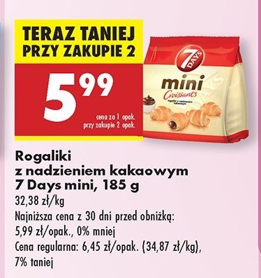 Mini rogaliki z nadzieniem kakaowym 7 days promocja w Biedronka